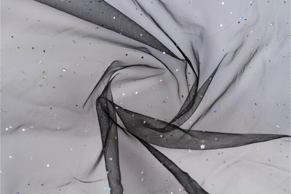 Glitter Print on Tulle